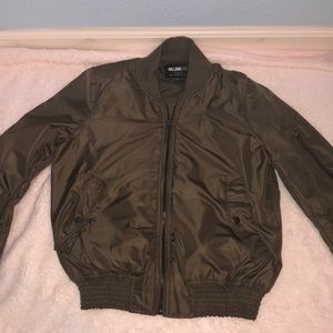 William Rast Olive Green Satin Bomber Style Jacket